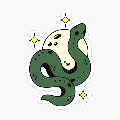 Get my art printed on awesome products. Support me at Redbubble #RBandME: https://www.redbubble.com/i/sticker/Moon-Snake-by-alybugg/102607213.EJUG5?asc=u Snake Sticker, Music Vibes, Cute Snake, Women’s History, Snake Design, Female Artists, Top Artists, Sticker Design, Sell Your Art