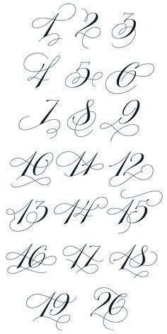 Cool font for numbers Cursive Numbers, Number Tattoo Fonts, Script Handwriting, Tattoo Script Fonts, Tattoo Fonts Alphabet, Calligraphy Fonts Alphabet, Tattoo Fonts Cursive, Calligraphy Ideas, Fonts Script