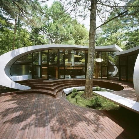 Wood House Design, Architecture Luxury, Shell House, Nagano Japan, Japan Architecture, Karuizawa, Roof Architecture, Building Roof, Earthship