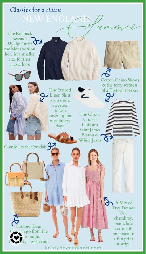 Hamptons Vibe Outfits, New England Preppy Style Summer, Linen Shirt Dress Outfit Summer, East Coast Clothing Style, Newport Summer Outfits, Nantucket Style Clothing Summer, British Summer Style, New England Fashion Summer, Nantucket Fashion Summer