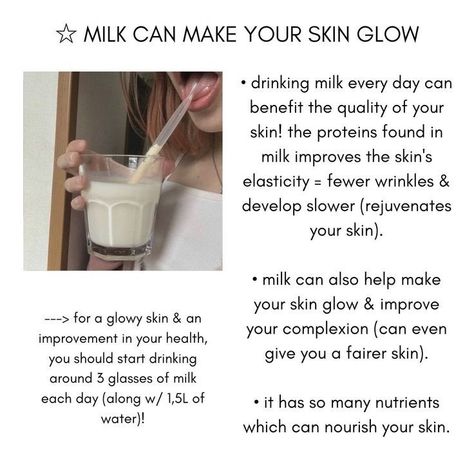 Milk Benefits, Basic Skin Care, Good Skin Tips, Beauty Routine Tips, Basic Skin Care Routine, Perfect Skin Care Routine, Healthy Skin Tips, Facial Skin Care Routine, روتين العناية بالبشرة