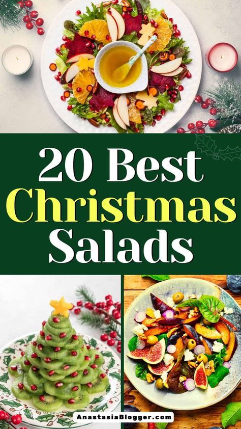 Best Christmas Salad Recipes Souper Salad Gingerbread Recipe, Pioneer Woman Christmas Wreath Salad, Xmas Salads Ideas, Winter Salads For Parties Entertaining, Small Salad Ideas, Christmas Tree Salad Ideas, Salads For Christmas Dinner Holidays, Winter Fruit Salad Christmas, Winter Lettuce Salad