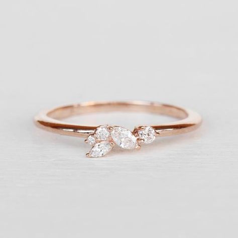 Anna Cluster Stackable or Wedding Ring - Your choice of metal - Custom – MIDWINTER CO. Engagement And Wedding Ring Sets, Pink Wedding Rings, Botanical Ring, Stackable Rings Wedding, Custom Wedding Rings, Morganite Engagement, Morganite Engagement Ring, Morganite Ring, Diamond Cluster Ring