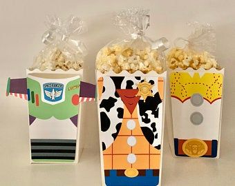 Toy Story Popcorn, Woody Birthday, Toy Story Gifts, Toy Story Party Decorations, Toy Story Baby, Toy Story Theme, Popcorn Boxes, Toy Story Birthday Party, Birthday Toys