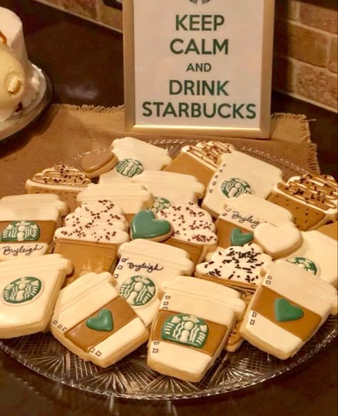 Coffee Birthday Party Ideas, Starbucks Birthday Theme, Target And Starbucks Birthday Party, Starbucks Birthday Ideas, Starbucks Party Ideas For Teens, Starbucks Party Decorations, Starbucks Party Ideas, Frappy Birthday, Starbucks Themed Birthday Party