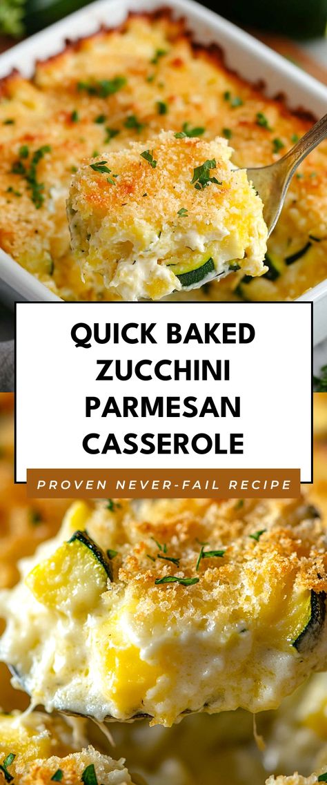 Image for Quick Baked Zucchini Parmesan Casserole Vegetable Side Dishes Squash, Yellow Zucchini Recipes Side Dishes, Quick Dinner Sides Simple, Easy Side Dishes Healthy, Quick Pescatarian Dinner, Baking Veggies In Oven, Shredded Zucchini Casserole Recipes, Vegetable Dinner Sides, Shredded Zucchini Casserole