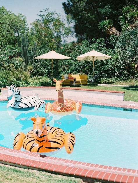 Party Like an Animal first birthday party | Browse Wedding & Party Ideas | 100 Layer Cake Animal First Birthday Party, Party Like An Animal, Animal First Birthday, Wild Bachelorette Party, Wedding Pool Party, Animal Theme Birthday, Pool Party Themes, Rumble In The Jungle, Animal Party Theme