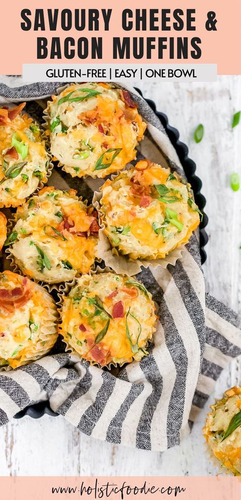 Gluten Free Bacon Recipes, Gf Savoury Muffins, Bacon Cheese Muffins Breakfast Recipes, Zucchini Bacon Cheese Muffins, Bacon Cheddar Mochi Muffins, Savory Breakfast Muffins Healthy, Savory Muffin Recipes Healthy, High Protein Savory Muffins, Savoury Muffins Recipes