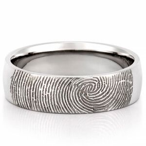 mens fingerprint wedding band Male Wedding Bands, Fingerprint Wedding Bands, Fingerprint Wedding, Cool Rings For Men, Fingerprint Ring, Wedding Bands For Her, Celtic Wedding Rings, Unusual Rings, Solid Gold Band