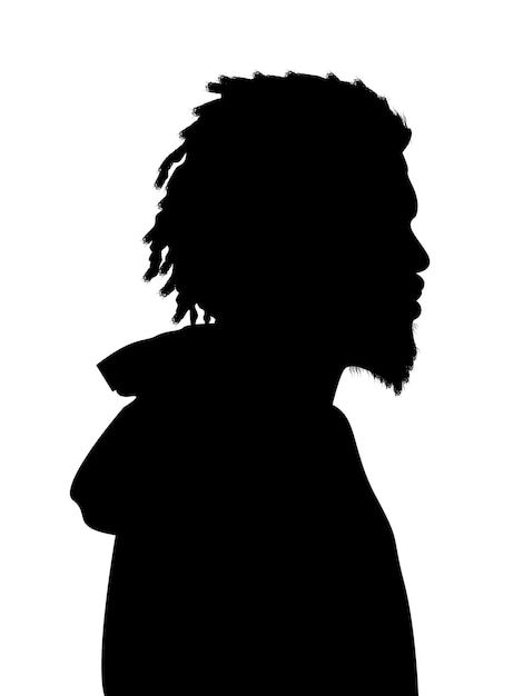 Black Man Silhouette, Dreadlocks Curly Hair, Afro Hair Silhouette, Hair Silhouette, Hair Styles For Curly, Short Dreadlocks, Silhouette Head, Man Silhouette, Cartoon Silhouette