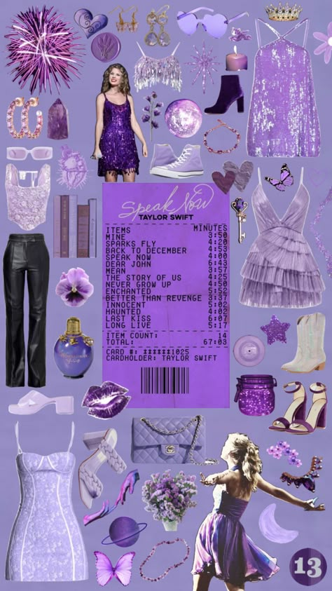 speak now era 💜☂️🪁 #speaknow #speaknowtaylorswift #taylorswift #erastour #speaknowera Eras Outfit Ideas Speak Now, Iconic Taylor Swift Outfits Speak Now, Speak Now Ears Outfits, Taylor Swift Eras Speak Now Outfit, Speak Now Inspired Dress, Taylor Swift Party Theme Outfits, Eras Tour Outfits Speak Now Ideas, Taylor Swift Enchanted Outfit, Speak Now Halloween Costume