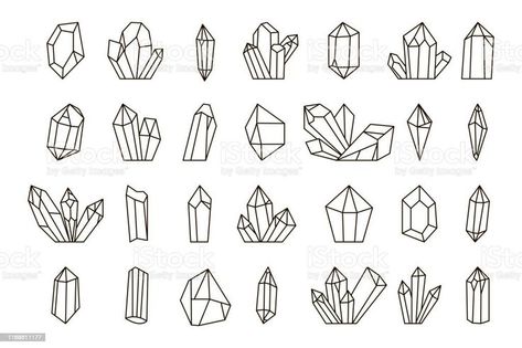 Kyber Crystal Tattoo, Crystal Branding, Drawn Crystals, Crystal Logo Design, Polygon Logo, Gem Logo, Crystal Illustration, Jewel Logo, Geometric Crystal