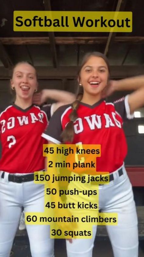 #softball #workout Fun Softball Games For Practice, Softball Catcher Workouts, Softball Batting Drills, Softball Workouts At Home, Softball Games, Quick Morning Workout, Softball Workouts, Softball Drills, Softball Stuff