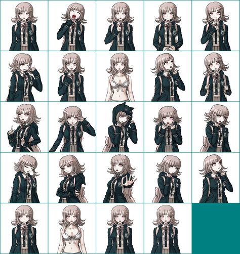 Danganronpa 2: Goodbye Despair - Chiaki Nanami Chiaki Nanami Full Body Sprites, Chiaki Nanami Sprite, Danganronpa Sprites, Nanami Chiaki, Chiaki Nanami, Goodbye Despair, Danganronpa 2, Rpg Maker, Ghost Cat