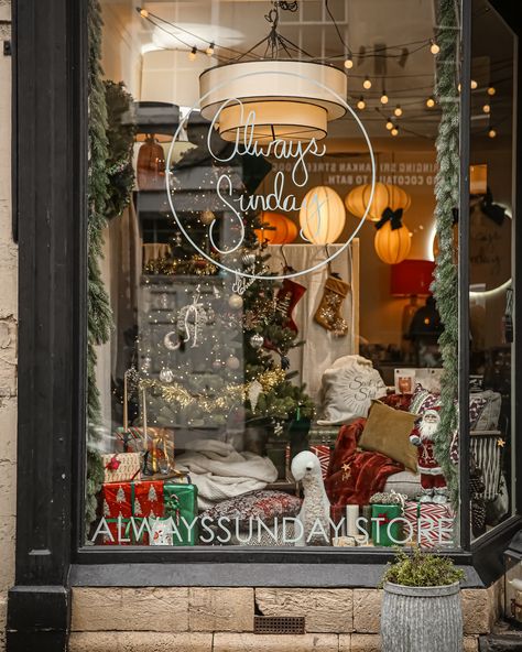 Throwback to when we made the BEST 90s Christmas window display complete with a little working steam train and some very nineties velvet bows 🎀 If you’ve been here before then you’ll know that we do not f* about when it comes to the Christmas window! 🎄🌲🎄 Every year we spend months meticulously planning the aesthetic and layout, choosing new decorations to introduce to the collection and then for three ENTIRE days we close the store, paper the windows over (so no passers by can sneak a peak... Anthropologie Christmas Store Display, Christmas Window Shopping, Home Decor Window Display, Christmas Shop Window Display Ideas, Boutique Christmas Window Display, Christmas Store Displays, Christmas Shop Window, 90s Christmas, Store Window Displays