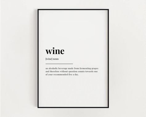 WINE DEFINITION PRINT Wine Gifts Alcohol Prints Wine Art - Etsy UK Wine Definition, Alcohol Prints, Wine Quote, Wine Decor, Alcohol Gifts, Wine Quotes, Wine Art, Wine Gifts, Definition Prints