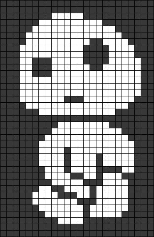 Pixel Black And White, Ghibli Kodama, Crochet Grid Patterns Black And White, Studio Ghibli Alpha Pattern, Tapestry Grid, Alpha Pattern Ghibli, Crochet Alpha Pattern Studio Ghibli, Totoro Sweater, Black And White Pixel Art