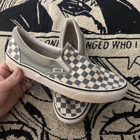 I might be biased but you should probably buy this on Depop 👍 https://depop.app.link/Eo2DLih7Wyb Vans Checkered, Greenish Blue, Slip Ons, Shoes Mens, Slip On, The Incredibles, Closet, How To Wear, Blue