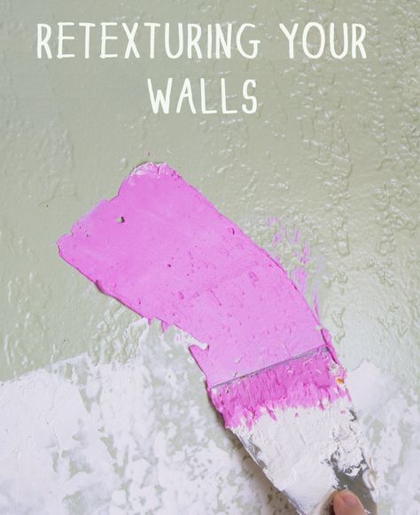 How to retexture your walls Fixing Textured Walls, How To Fix Textured Walls, Fix Textured Walls, Retexturing Walls Diy, How To Create Textured Walls, How To Texture A Wall Diy, Textured Kitchen Walls, How To Retexture A Wall, Retexturing Walls