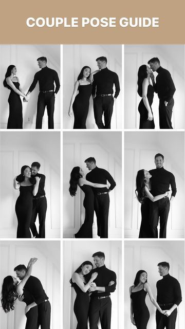 Mel Hwang on Instagram: "new cute couple pose guide 🫶🏻📸 for all of our favourite poses all in one place 🤍 TIPS: - these have been the ones we’ve been using most recently all in one place and are super easy for any occasion - if the video moves too fast, you can screen record or download the video to slow it down to reference - we used a lot of these for our wedding this year but you can also use them for engagement shoots, portraits, special moments/occasions, or just for a new cute gram pic - we chose a white wall in our home so you really can do these anywhere. Focus on your connection between each other as the focus of the shot - there’s a variety of ones you can do for different height differences (some may work better for you than others) - the photos here are screen grabbed from Couples Candid Photography, Pose Guide, Posing For Pictures, Couples Pose, Couple Engagement Pictures, Engagement Pictures Poses, Wedding Picture Poses, 사진 촬영 포즈, Foto Tips