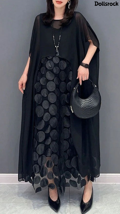 Boutique Black O-Neck Asymmetrical Patchwork Chiffon Two Piece Suit Set Summer Chiffon Two Piece, Chic Tank Tops, Yellow Tank Top, Tank Top Dress, Oversized Dress, Comfortable Room, Elegant Chic, Summer Fabrics, Bride Dresses