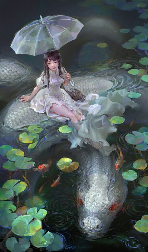 Nuevos campeones: Jumai y Siru Yuumei Art, Mythical Creatures Art, Mermaid Art, Arte Fantasy, 판타지 아트, A Dragon, Fantasy Artwork, Creature Art, Dark Fantasy Art