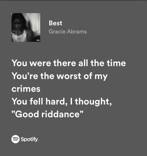 Good Riddance Quotes, Best Lyrics, Joe And The Juice, You're The Worst, Music Journal, Good Riddance, Spotify Lyrics, Academic Motivation, Me Too Lyrics