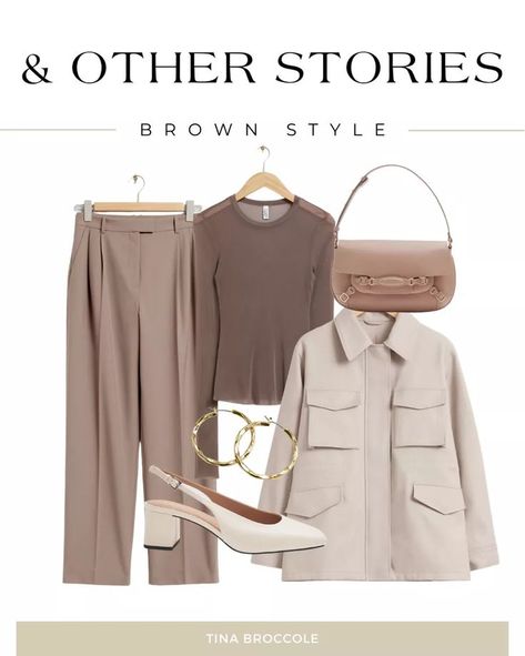 & Other Stories Brown Outfit Idea - Chocolate Brown Outfits - Fall Outfits - Fall Style - Luxury Style - Color of the Season - Brown Style #LTKstyletip#LTKSeasonal Brown Top Outfit, Neutral Clothing, Brown Outfits, Brown Style, Brown Outfit, Style Tips, Mulberry Silk, Silk Top, Chocolate Brown