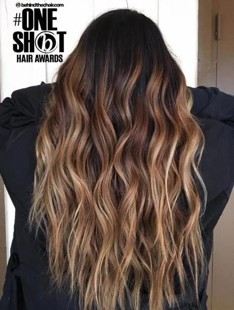 Caramel-To-Bronde Ombre Highlights #brunettehair Caramel Hair Highlights, Caramel Balayage Highlights, Caramel Blonde Hair, Brown Ombre Hair, Hair Color Caramel, Ombre Highlights, Caramel Blonde, Caramel Balayage, Caramel Hair