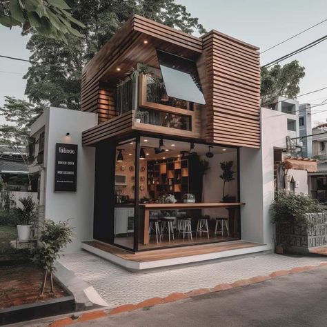 Small Restaurant Design Exterior, Small Office Exterior Design, Coffee House Design, Coffee Shop Concept, Photography House, California Life, Dirty Kitchen, Small Cafe Design, Small Condo