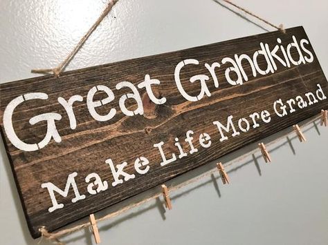 Grandma Sayings, Gift For Great Grandma, Grandparents Sign, Grandchildren Pictures, Grandkids Pictures, Grandkids Make Life Grand, Grandchildren Sign, Grandkids Sign, Brag Board