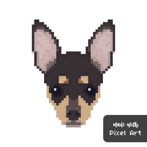 Dog Pixel Art, Art Pixel, Doberman Puppy, Tiny Cross Stitch, Tiny Cross, Pix Art, Art Apps, Pixel Art Games, Needlepoint Tapestry