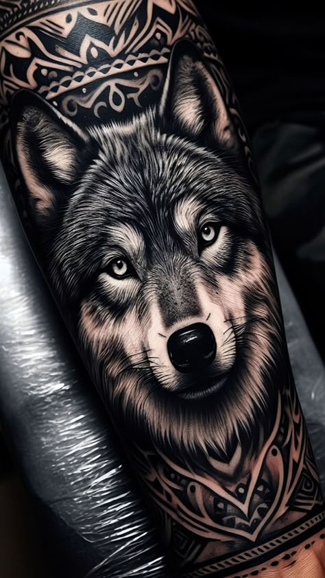 Indian Wolf Tattoo, Wolf Tattoo For Women, Wolf Tattoo Forearm, Lone Wolf Tattoo, Wilderness Tattoo, Wolf Sleeve, Wolf Tattoos For Women, Cowgirl Photography, Wolf Tattoos Men