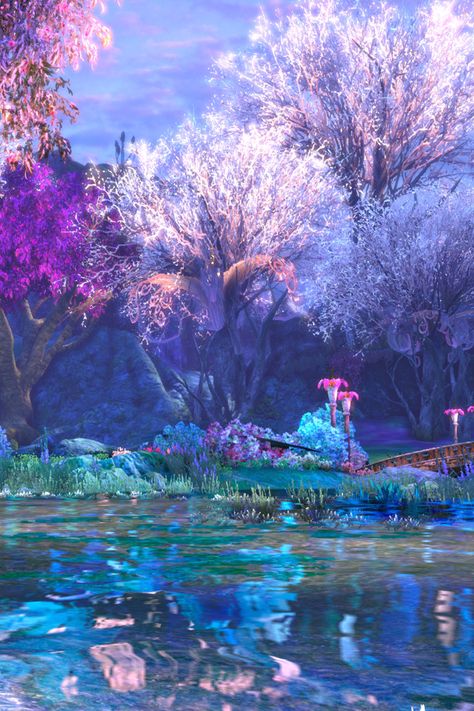 Tera Online (Past Reminiscence) Fairy Forest / Scythera Fae (Sylvanoth) Fey Realm Dnd, Tera Online Aesthetic, Fairy Kingdom Fantasy Art, Fae Landscape, Fey Wild Landscape, Feywild Aesthetic Dnd, Tera Aesthetic, Alyssa Character, Feywild Art