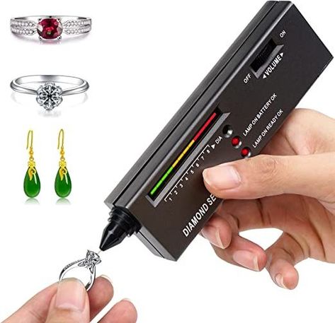 Dupeakya Professional Diamond Tester, Gem Tester Pen Portable Electronic Diamond Tester Tool for Jewelry Jade Ruby Stone Diamond Tester, Jewelry Making Tools, Metal Detector, Ruby Stone, Jade Stone, Real Diamonds, Diamond Jewelry, Gold Diamond, Gemstone Jewelry