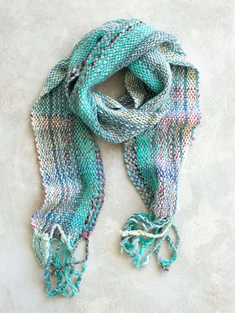 Hand dyed, hand spun, hand woven scarf made from Created by Elsie B fibers. Perfect for dressing up a winter outfit or keeping you warm on a cool autumn day. Colors: Blue, Aqua, Gray, White, Pink, Purple, Brown DETAILS Scarf measures 70" x 4.75" with a 4.5" twisted fringe. A mix of Merino, Polwarth, BFL, Bamboo, and Stellina Sparkle Micron count: 18.5, 25, 27, & 32 How soft is that? Next to skin soft Dyed with Jacquard, Dharma and/or ProChem acid dyes. I dye all my fiber using professional acid dyes in my smoke free and pet friendly home- our puppy 'Brutus' the Yorkshire Terrier is of course, not allowed to play with wool. Care instructions: Handwash finished product with cool water, this product will felt. Hand Woven Scarf, Cool Autumn, Coastal Beach House, Woven Scarf, Handwoven Scarf, Woven Scarves, Autumn Day, Hand Spinning, Winter Outfit