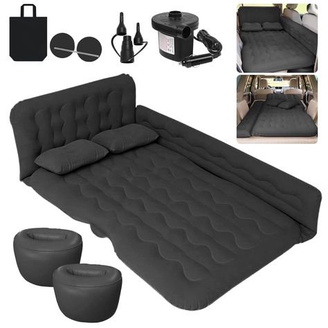 (Promoted) ISWEES Car Air Mattress,SUV Air Mattress, SUV Inflatable Car Bed for Back Seat Sleepping, with Pillows & Fill Piers, Thickened Flocking & PVC Surface, Air Mattress for Camping, Home Car Travel(Black) (As an Amazon Associate I earn from qualifying purchases) #campingbed Inflatable Car Bed, Car Air Mattress, Japanese Fan, Car Bed, Camping Bed, Air Mattress, Car Travel, Back Seat, Flocking