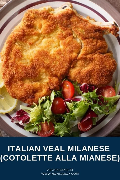 Veal Milanese Recipe, Scallopini Recipes, How To Cook Veal, Veal Scallopini Recipes, Veal Cutlet Recipes, Veal Chop Recipes, Veal Dishes, Milanesa Recipe, Veal Schnitzel