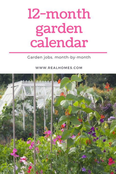 All the garden jobs to tend to, month by month. #gardeningideas #howtogarden #greenthumb #gardeningforbeginners #gardentips Garden Tasks By Month, Gardening Calendar, Outdoor Jobs, Flower Calendar, Deadheading, Garden Calendar, Garden Help, Cut Flower Garden, Outdoor Learning