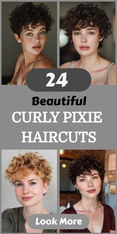 Check out 24 trendy curly pixie haircuts that will transform your curly locks into a bold statement. Whether you prefer edgy, short cuts or softer, wavy pixies, these curly pixie haircuts provide a range of stylish and elegant options. Discover the ideal curly pixie haircut to enhance your natural curls and style. "bixie" Haircut For Curly Hair, Short Curly Haircuts Older Women, Curly Mushroom Haircut, Pixie Permed Hair, Permed Pixie Hairstyles, Pixie Hairstyles Curly Hair, Pixie For Curly Hair, Pixie Cut Curly Hair Round Face, Pixie Haircut For Curly Hair