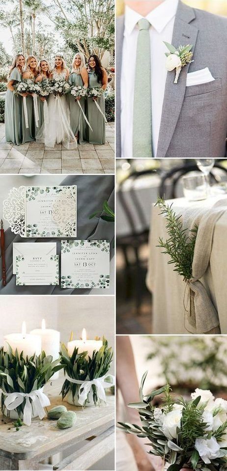 top wedding colors for 2019 sage green Sage Green Wedding Theme, Sage Wedding Colors, Top Wedding Colors, Sage Green Wedding Colors, Fall Wedding Color Schemes, Beach Wedding Colors, Green Themed Wedding, Green Wedding Colors, Winter Wedding Colors