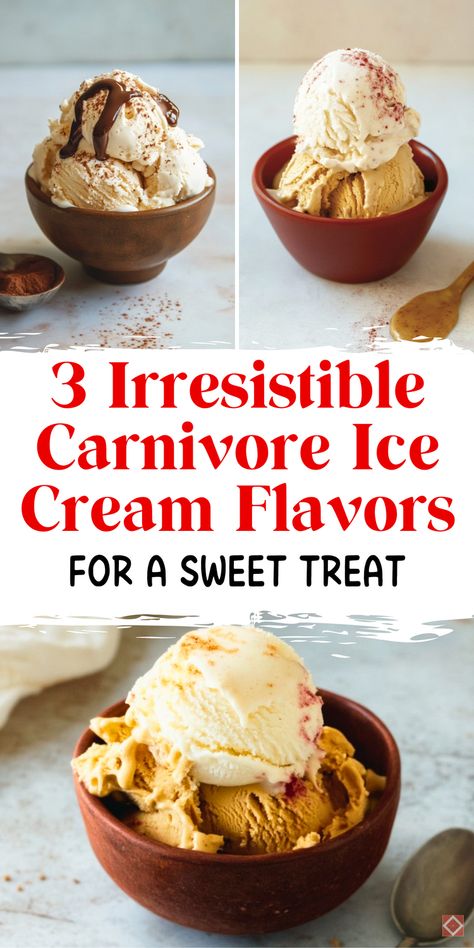 Ice cream lovers rejoice! This carnivore recipe delivers 3 decadent flavors that are creamy, satisfying, and no-carb. Perfect for anyone following a carnivore or keto lifestyle, this dessert is easy to make and full of flavor. Save this pin for your next indulgent treat! Denture Friendly Food, Carnivore Cream Cheese Dessert, Carnivore Recipes With Cream Cheese, Carnivore Desert Ideas, Animal Based Dessert Recipes, Carnivore Ice Cream Ninja Creami, Animal Based Ice Cream, Carnivore Ninja Creami Recipes, Carnivore Dessert Recipes Easy