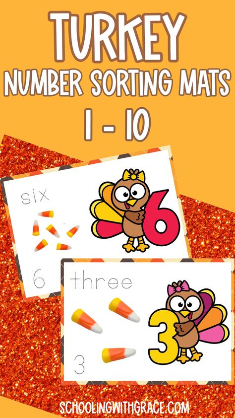 Thanksgiving math fun with our Turkey Numbers 1 to 10 sorting mats! This hands-on activity is perfect for preschoolers learning to count and recognize numbers. Little ones will have a blast sorting acorns, pom poms, or other fall goodies onto the turkey number mats. It’s a fantastic way to build number sense and fine motor skills while celebrating the season. Thanksgiving Number Activities, Thanksgiving Math Activities Toddlers, Turkey Numbers Preschool, Thanksgiving Counting Activities, Thanksgiving Math Activities Preschool, Turkey Math Activities Preschool, Thanksgiving Math Preschool, Thanksgiving Sensory Activities, Turkey Math Activities