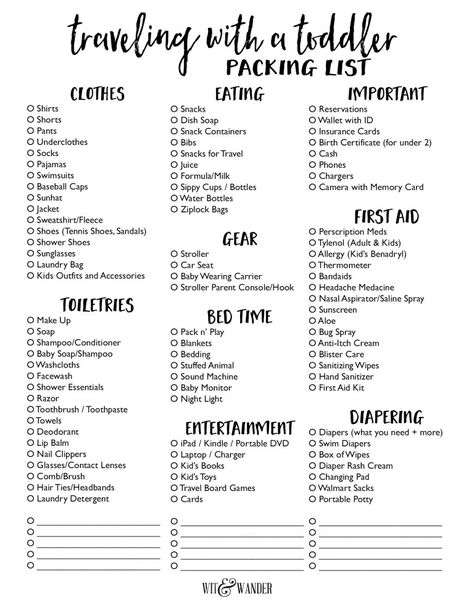 Toddler Travel Checklist, Packing List For Florida, Family Vacation Packing List, Toddler Packing List, Packing List Kids, Beach Trip Packing, Baby Packing List, Traveling With A Toddler, Weekend Packing List