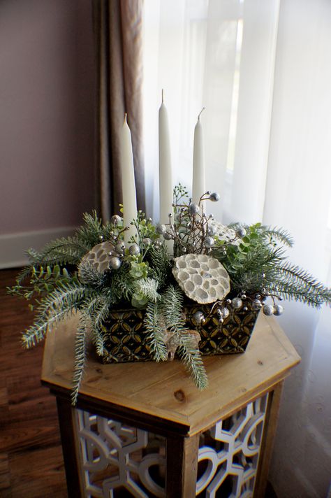 Christmas candle centerpieces