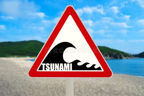 Tsunami Warning Sign. Tsunami hazard zone sign on the beach (Shallow DOF , #Ad, #Sign, #hazard, #Tsunami, #Warning, #zone #ad Tsunami Warning, Professional Portfolio, Warning Sign, Text Pictures, Warning Signs, Stock Images Free, Tourism, The Beach, Stock Images