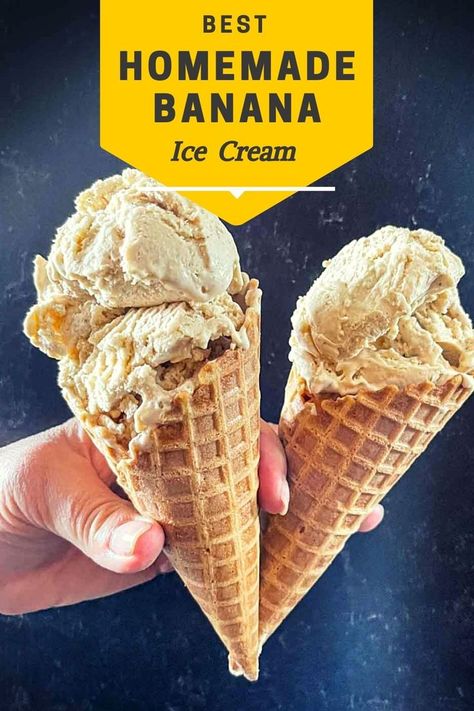 Banana Nut Ice Cream Recipes, Banana Ice Cream Recipe Machine, Homemade Banana Ice Cream Recipe, Banana Nut Ice Cream, Banana Ice Cream Recipes, Banana Foster Ice Cream, Favorite Deserts, Homemade Banana Ice Cream, Ice Cream From Scratch