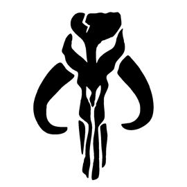 Mandalorian Mythosaur Skull Stencil Mandalorian Mythosaur Tattoo, Boba Fett Helmet Tattoo, Mythasour Tattoo Star Wars, Star Wars Henna, Mandolorians Tattoo, Mythosaur Tattoo, Boba Fett Logo, Boba Fett Tattoo, Mandalorian Skull