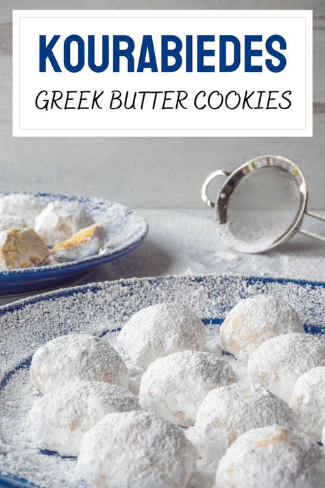 Easy Kourabiedes Recipe, Greek Cookies Kourabiedes, Greek Cookies Traditional, Kourabiedes Recipe Greece, Greek Cookie Recipes, Kourambiethes Recipe, Greek Desserts Traditional, Greek Cookies Recipes, Kumla Recipe