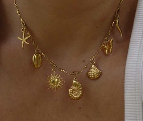 Design your own waterproof multi-charm necklace is back on the website with new chains + new charm additions 🌶️🔆🐚💛🌊🦀💫 New Charmed, Jewelry Inspo, Design Your Own, Charm Necklace, Wear It, Chain, Quick Saves, Pins, Instagram